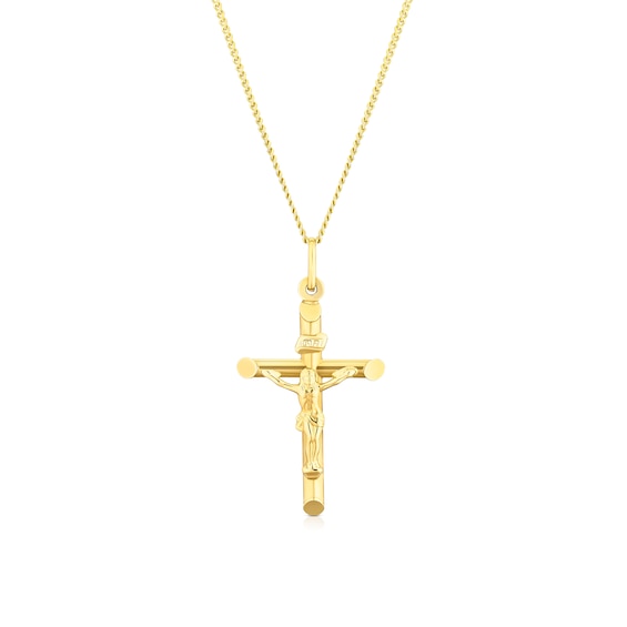 9ct Yellow Gold 20 Crucifix Pendant Necklace