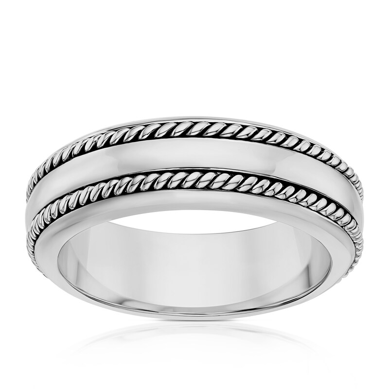Main Image 1 of Sterling Silver Woven Edge Ring