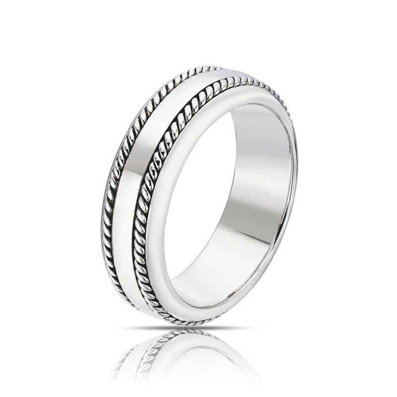 Main Image 2 of Sterling Silver Woven Edge Ring