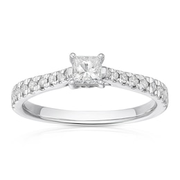 Engagement Ring Platinum Princess Cut 0.50ct Diamond Ring