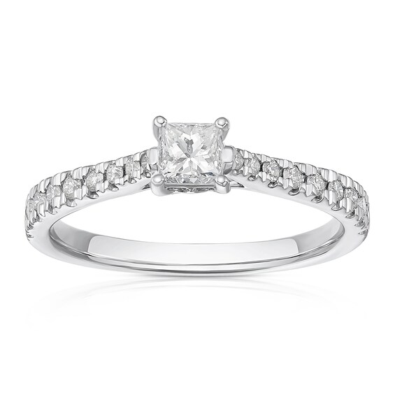 Engagement Ring Platinum Princess Cut 0.50ct Diamond Ring