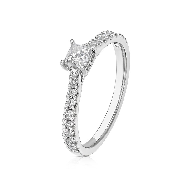 Main Image 2 of Platinum 0.50ct Diamond Princess Cut Ring