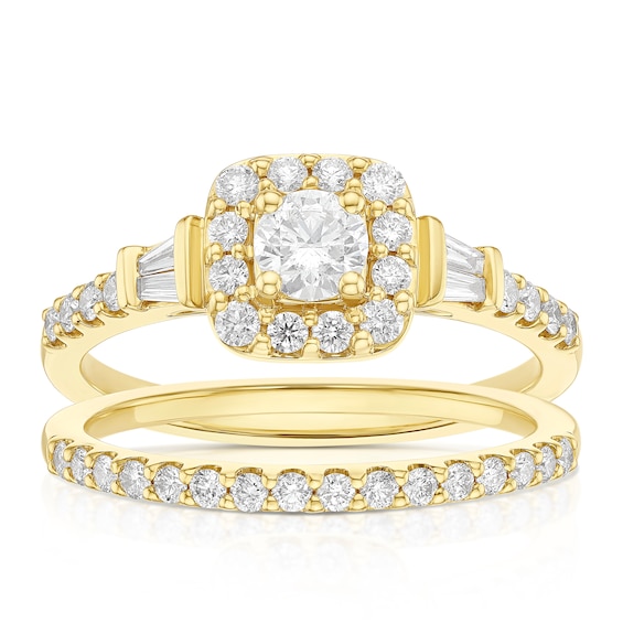 Engagement Ring 18ct Yellow Gold Cushion Shaped 0.75ct Diamo