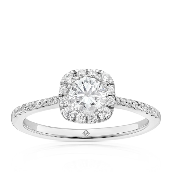 Engagement Ring The Diamond Story Platinum Cushion Shaped Ha