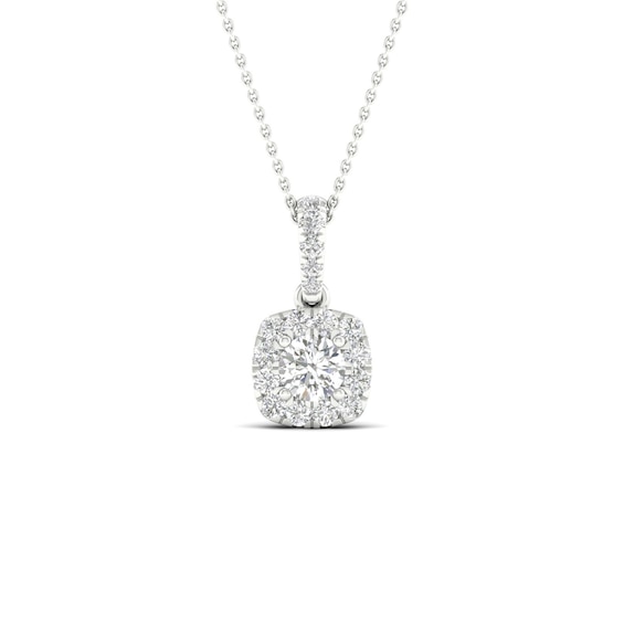 Origin 9ct White Gold 0.33ct Diamond Cushion Shaped Halo Pen