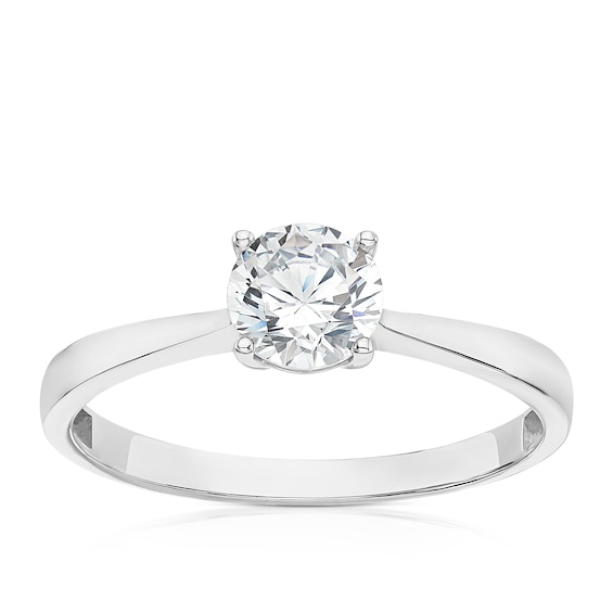 9ct White Gold 5.5mm Cubic Zirconia Solitaire Ring