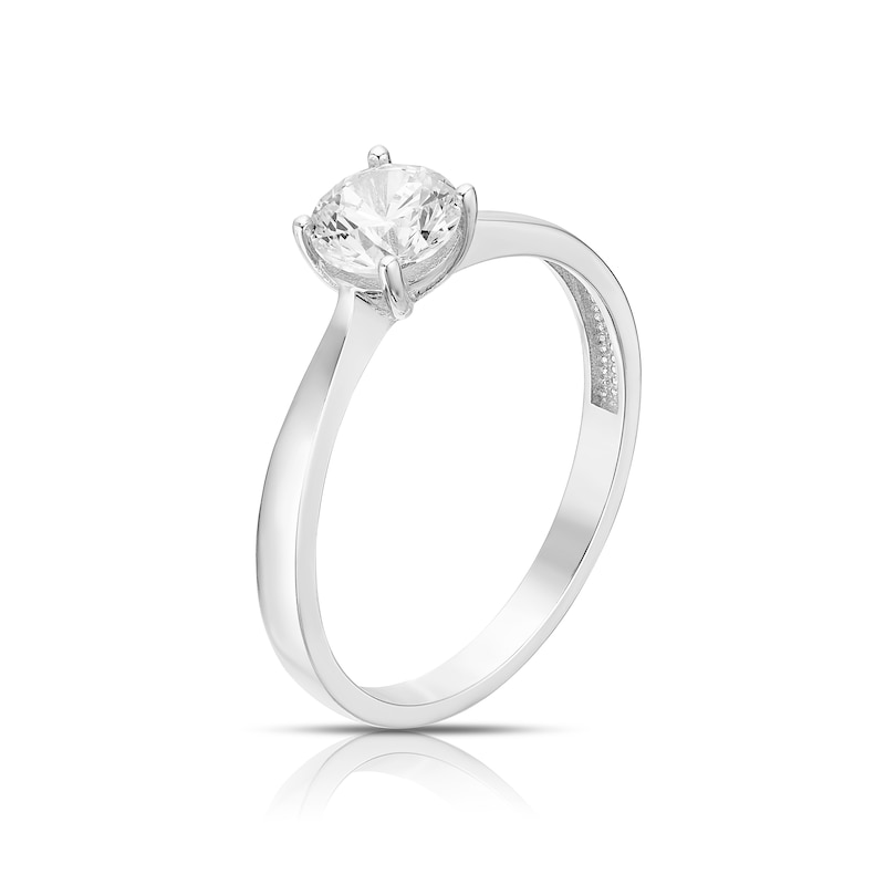 Main Image 2 of 9ct White Gold 5.5mm Cubic Zirconia Solitaire Ring