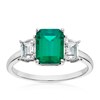 Thumbnail Image 1 of 9ct White Gold Created Emerald & Cubic Zirconia Trilogy Ring