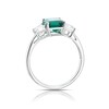 Thumbnail Image 3 of 9ct White Gold Created Emerald & Cubic Zirconia Trilogy Ring