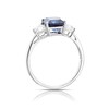 Thumbnail Image 3 of 9ct White Gold Created Sapphire & Cubic Zirconia Trilogy Ring