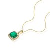Thumbnail Image 2 of 9ct Yellow Gold 16+2" Created Emerald & Cubic Zirconia Halo Pendant