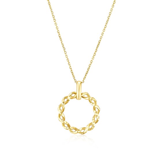 9ct Yellow Gold 17+1 Open Twist Pendant Necklace
