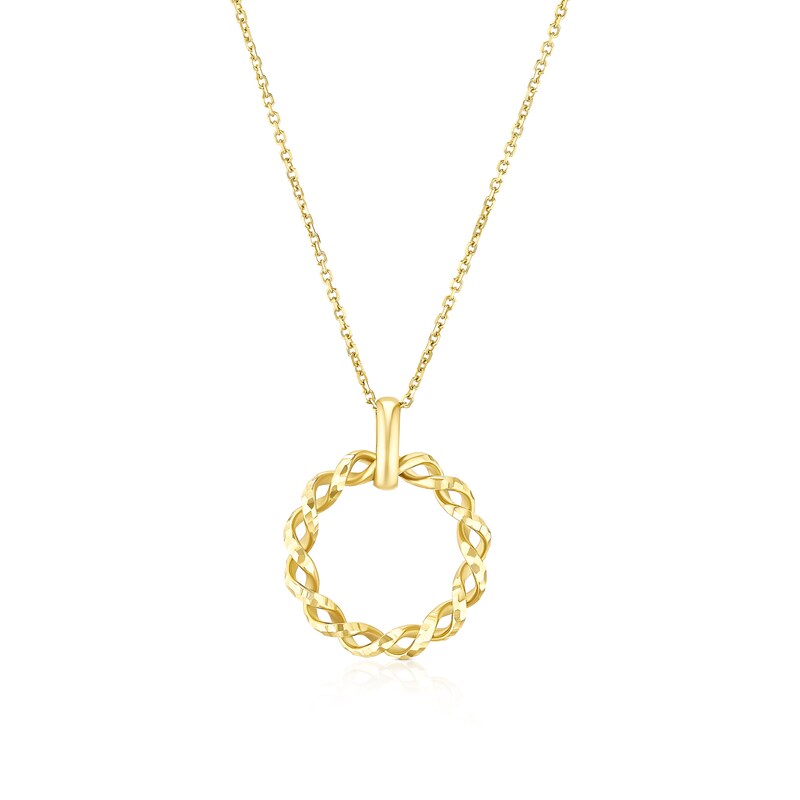 Main Image 1 of 9ct Yellow Gold 17+1" Open Twist Pendant Necklace