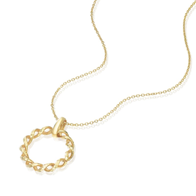 Main Image 2 of 9ct Yellow Gold 17+1" Open Twist Pendant Necklace