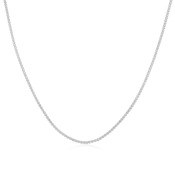 9ct White Gold 16 Cubic Zirconia Tennis Necklace