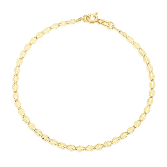 9ct Yellow Gold 7.25 Starburst Diamond Cut Bracelet