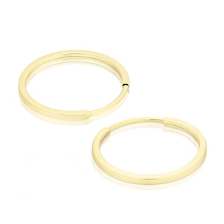 9ct Yellow Gold 12mm Sleeper Hoop Earrings Ernest Jones