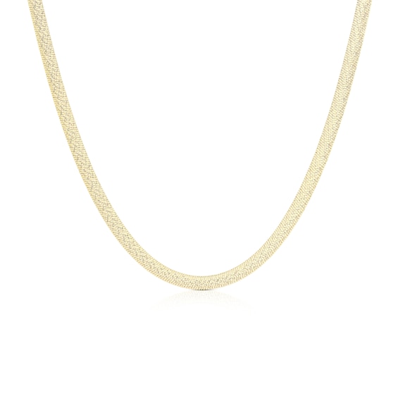9ct Yellow Gold 16 Sparkle Herringbone Chain Necklace