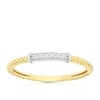 Thumbnail Image 1 of 9ct Yellow & White Gold Cubic Zirconia Texture Twist Ring