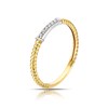 Thumbnail Image 2 of 9ct Yellow & White Gold Cubic Zirconia Texture Twist Ring