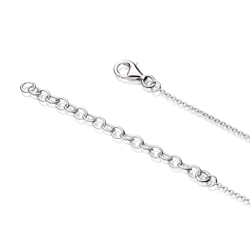 Main Image 3 of Sterling Silver Cubic Zirconia Baguette Circle Pendant