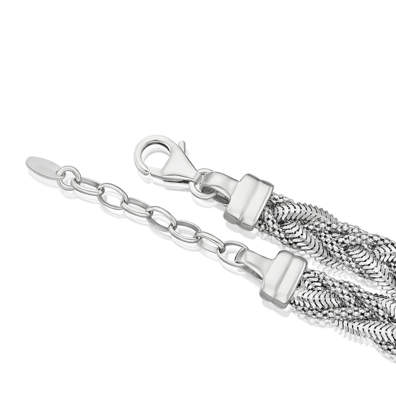 Main Image 3 of Sterling Silver 7+1" Braided Textured Bracelet