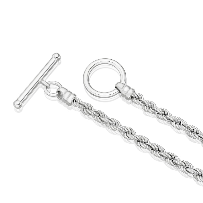 Main Image 3 of Sterling Silver 7.5" Twist Rope T-Bar Bracelet