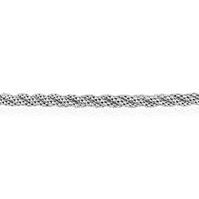 Main Image 2 of Sterling Silver 7+2&quot; Popcorn Twist Bolo Bracelet