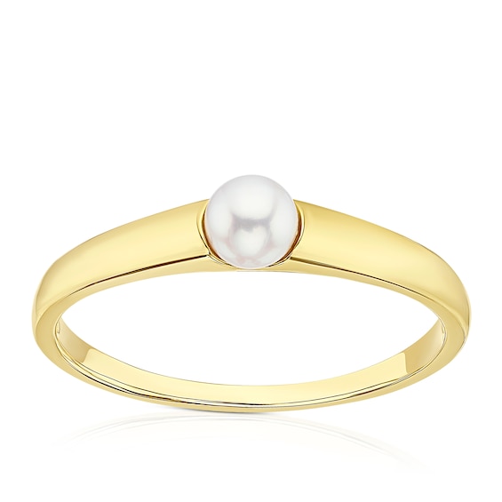 9ct Yellow Gold Round Cultured Freshwater Pearl Ring