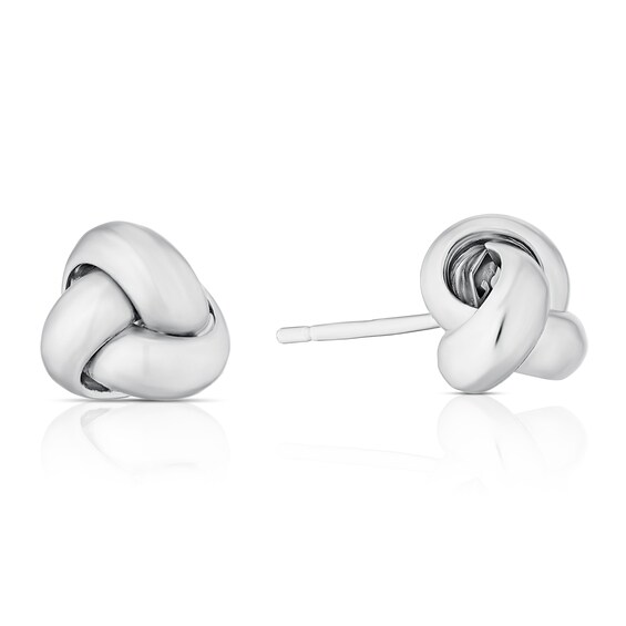 Sterling Silver Polished Knot Stud Earrings