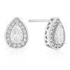 Thumbnail Image 1 of Sterling Silver Cubic Zirconia Halo Pear Shaped Stud Earrings