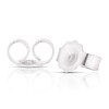 Thumbnail Image 2 of Sterling Silver Cubic Zirconia Halo Pear Shaped Stud Earrings