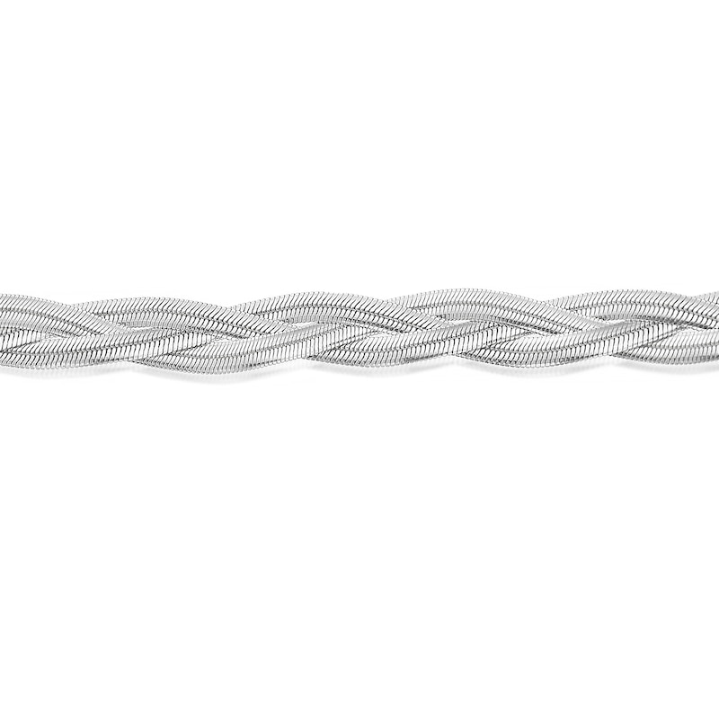 Main Image 2 of Sterling Silver 7.5" Braided Herringbone Chain Bracelet