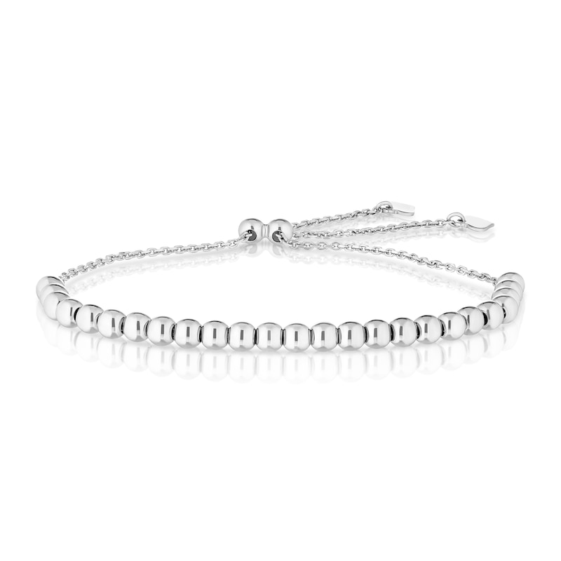 Main Image 1 of Sterling Silver Multi Polished Beaded Ball Bolo Bracelet