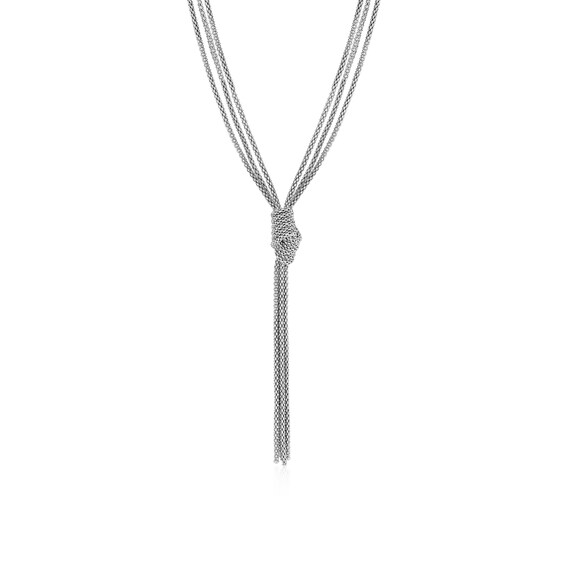 Sterling Silver 18 Popcorn Knot Necklace