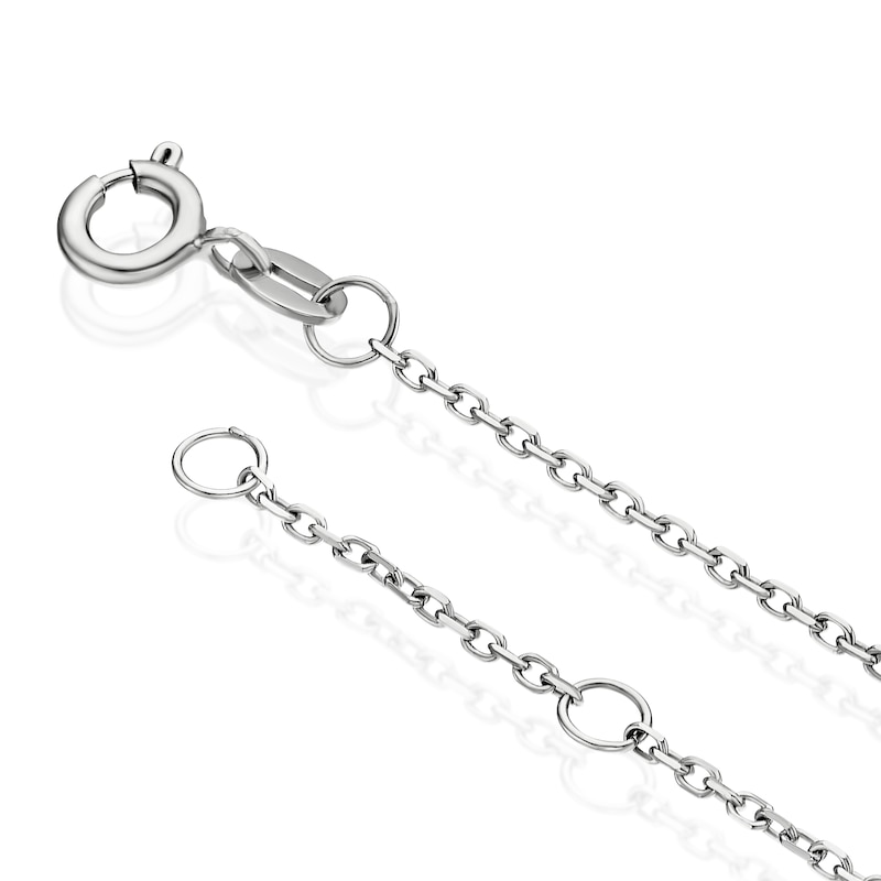 Main Image 3 of Sterling Silver 15+1" Graduated Cubic Zirconia Drop Pendant