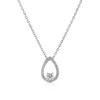 Thumbnail Image 1 of Sterling Silver 17+1" Open Teardrop Cubic Zirconia Pendant