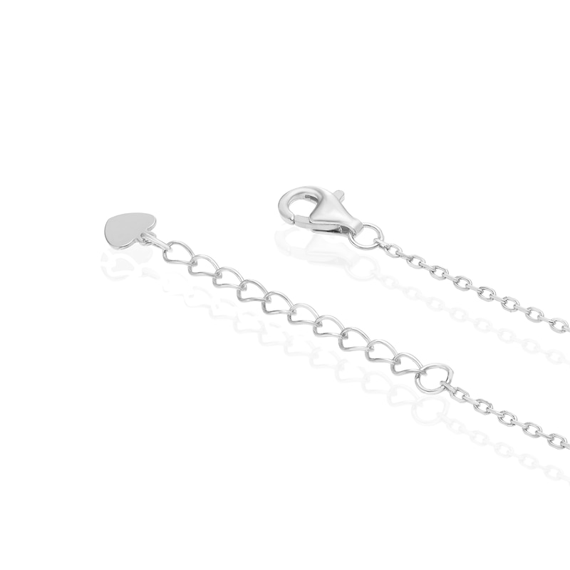 Main Image 3 of Sterling Silver 17+1" Open Teardrop Cubic Zirconia Pendant