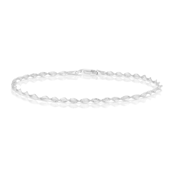 Sterling Silver 7.5 Sparkly Twist Bracelet