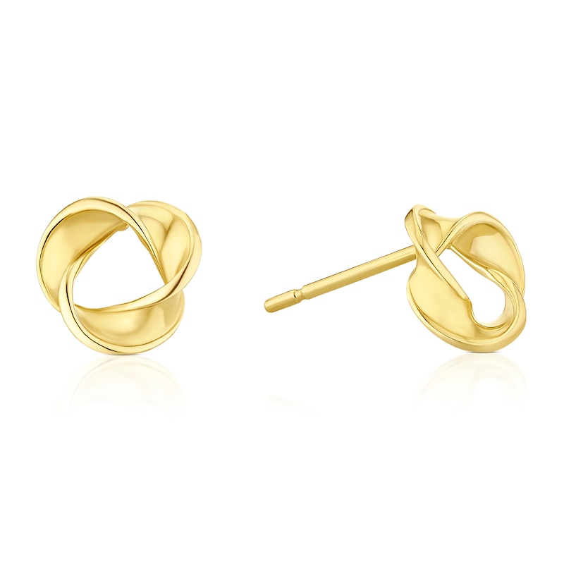 Main Image 1 of 9ct Yellow Gold Open Twisted Stud Earrings