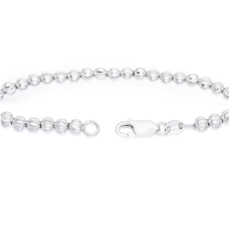 Main Image 3 of Sterling Silver Diamond Cut Beaded Ball Bracelet