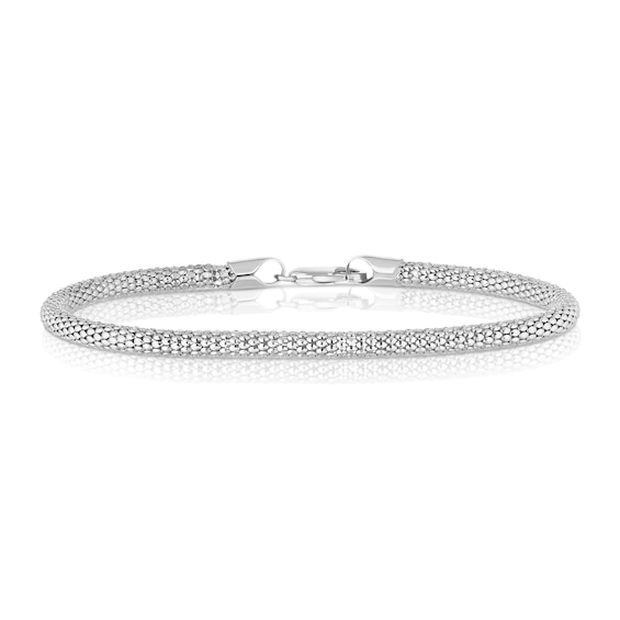 Sterling Silver 7.5 Popcorn Diamond Cut Bracelet
