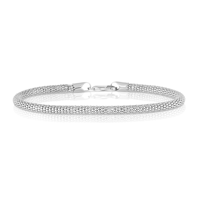 Main Image 1 of Sterling Silver 7.5" Popcorn Diamond Cut Bracelet