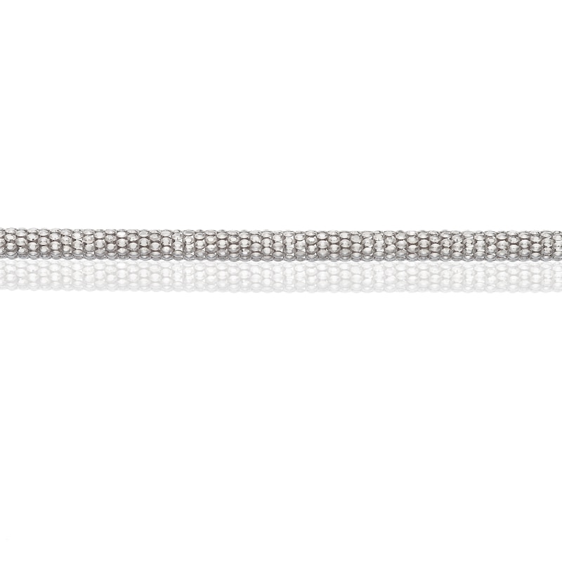 Main Image 2 of Sterling Silver 7.5" Popcorn Diamond Cut Bracelet