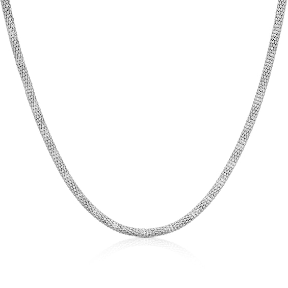 Sterling Silver 16 Popcorn Diamond Cut Necklace