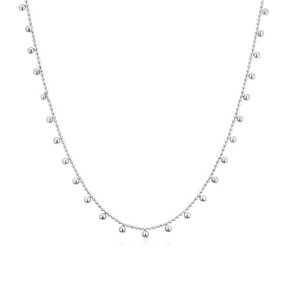 Sterling Silver 18 Multi Polished Ball Drop Necklace