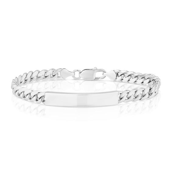 Sterling Silver 8 ID Curb Chain Bracelet