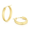 Thumbnail Image 1 of 9ct Yellow Gold Diamond Cut Oval Hoop Earrings