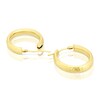 Thumbnail Image 2 of 9ct Yellow Gold Diamond Cut Oval Hoop Earrings
