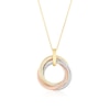 Thumbnail Image 1 of 9ct Tri Gold 16+2" Multi Circle Cubic Zirconia Pendant